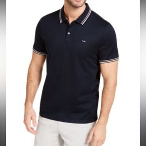 Michael Kors Men's Dark Polo with White Accents